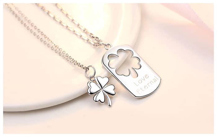 matching clover necklaces