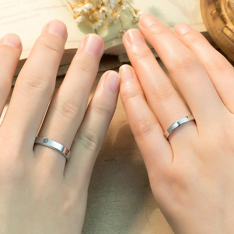 Custom Forever Sterling Silver Wedding Ring Set