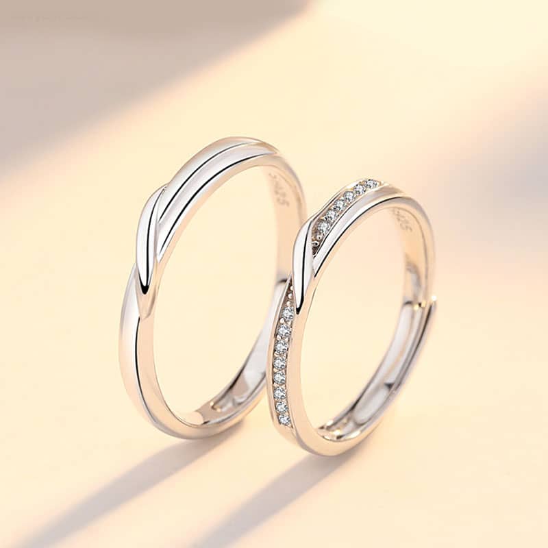 Silver Ring Simple Style Moon Sun Adjustable 925 Couple Rings For Girl –  Sailor Symbol