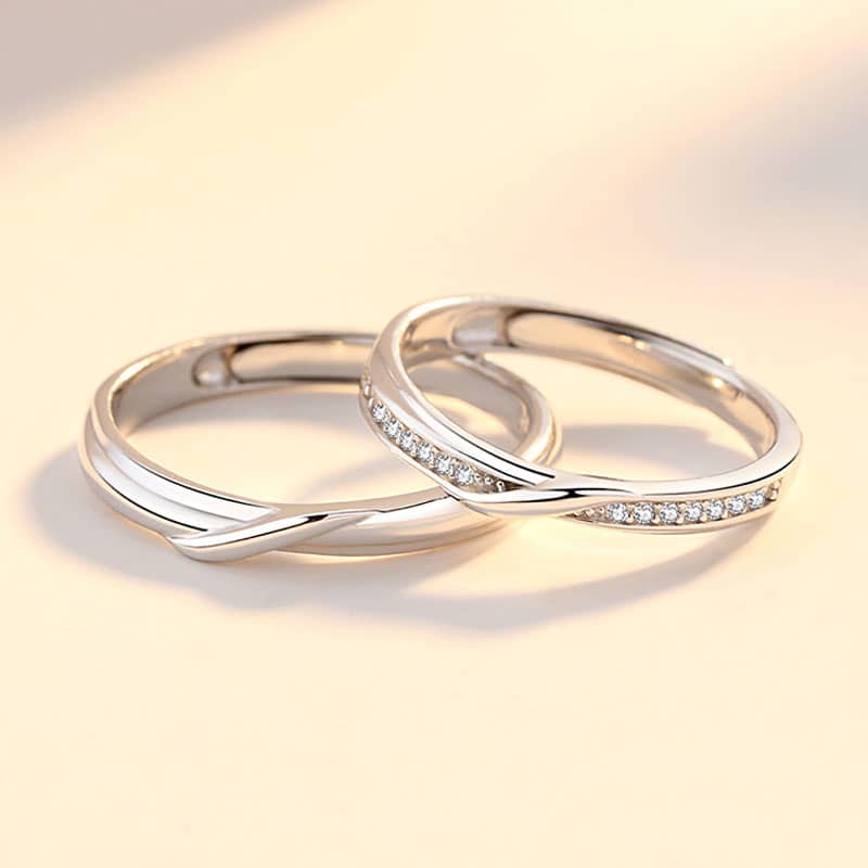 Buy Charismatic Name Engraved Couple Rings in Sterling Silver Online at Best  Prices - Giftcart.com