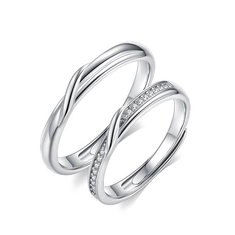 Luxury Adjustable Copper Plated Couples Wedding Ring Sets With Silver  Zircon Popular Type For Engagement, Wedding, Valentines Day Unique Jewelry  Accessory For Men And Women From Godhelpnewa, $2.32 | DHgate.Com