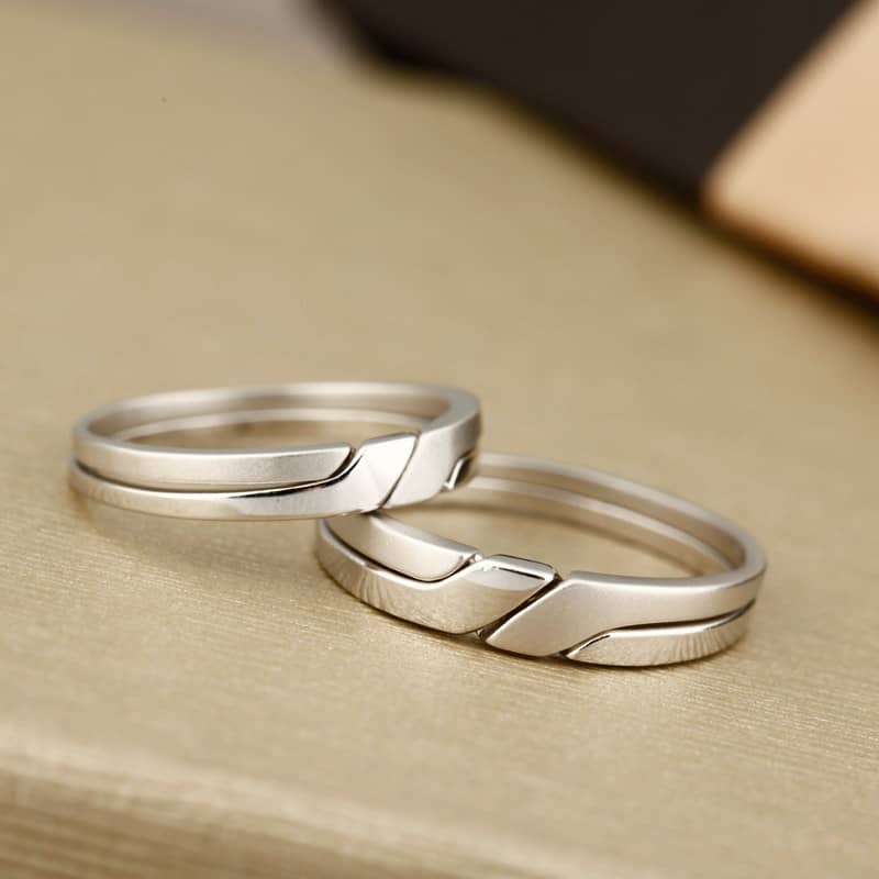 Simple Promise Rings For Couples In 925 Sterling Silver Stunning Couple  Rings | eBay